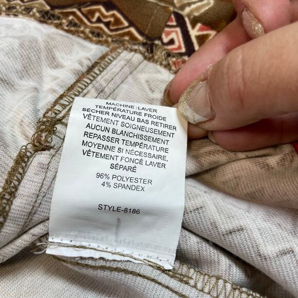 Links Southwest Aztec Jacket Women's XL Brown Full Zip Cardigan Boho Red Gold - Picture 6 of 8